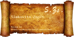 Simkovits Zsolt névjegykártya